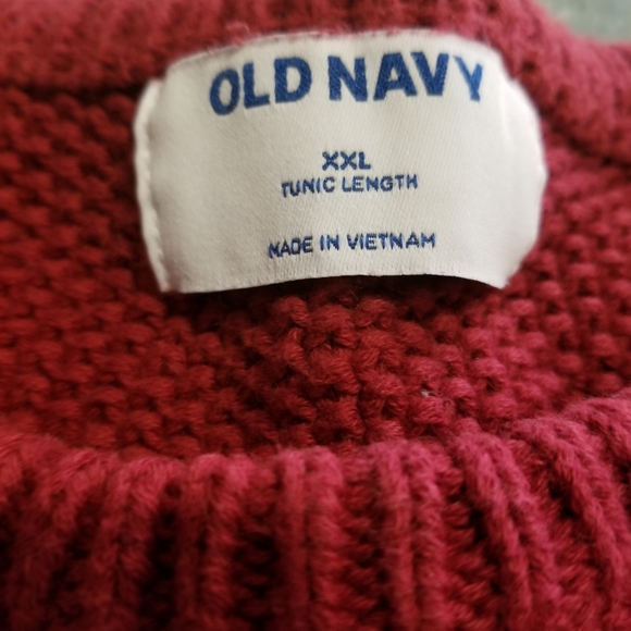 Old Navy tunic length burgundy sweater, XXL - Picture 2 of 2
